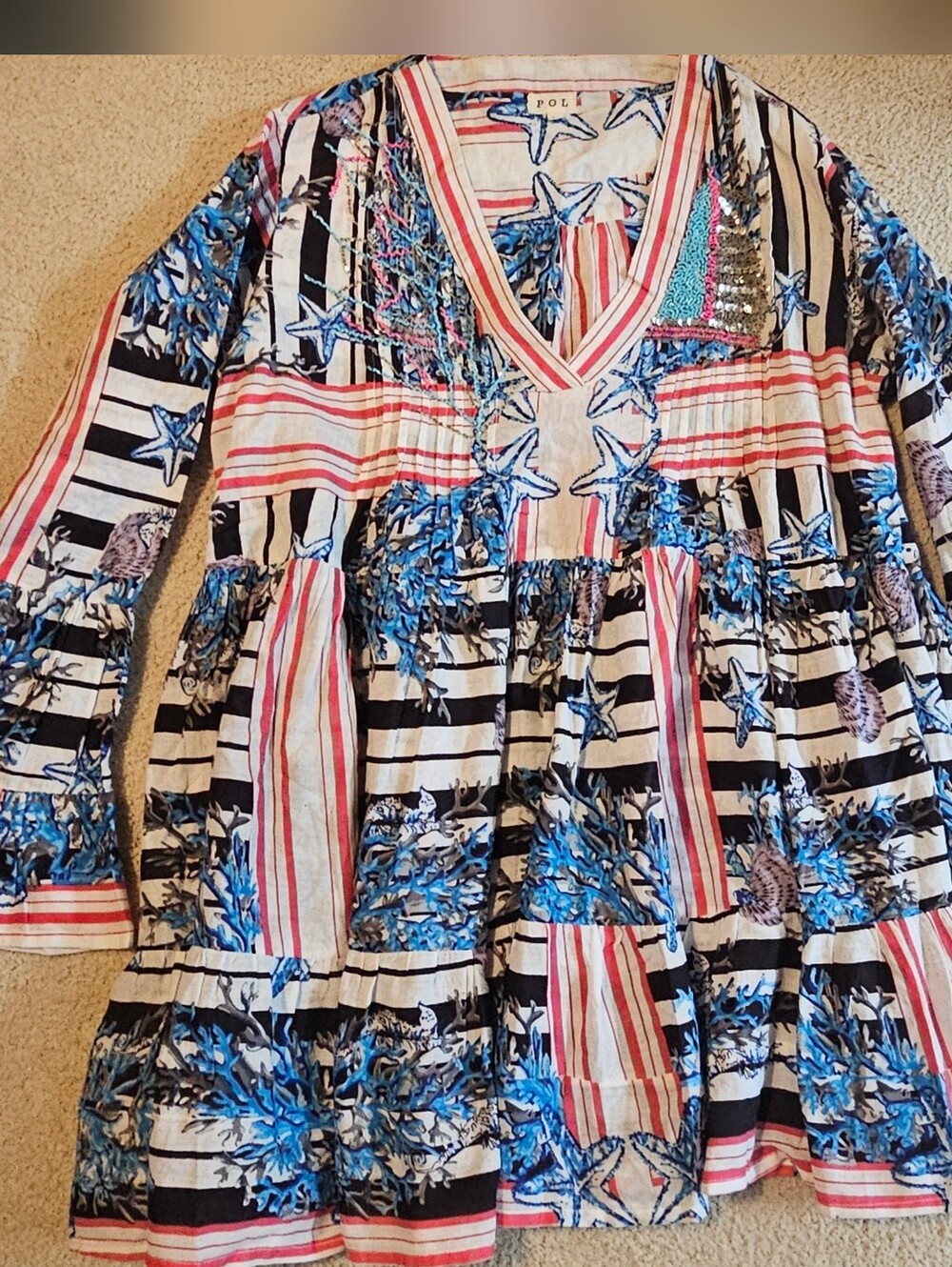 POL dress combines a lightweight, breezy feel with intricate,artsy embellishment - Picture 7 of 12